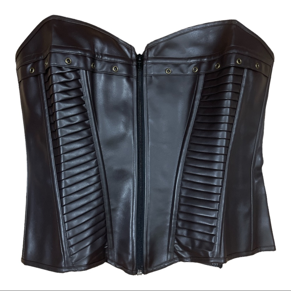ANCOCS corset faux leather bustierโ